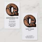 Paisley Monogram - Q Visitekaartje (Voorkant / Achterkant)