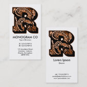 Paisley Monogram - R Visitekaartje (Voorkant / Achterkant)