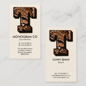Paisley Monogram - T Visitekaartje (Voorkant / Achterkant)