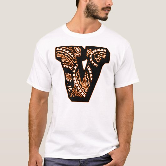 Paisley Monogram - V T-shirt (Voorkant)