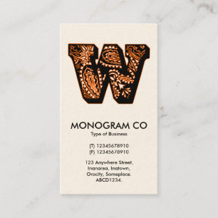 Paisley Monogram - W Visitekaartje