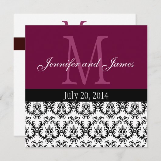 Paisley Monogram Weddenschap Kaart (Voorkant / Achterkant)