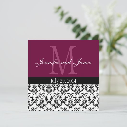 Paisley Monogram Weddenschap Kaart (Staand voorkant)