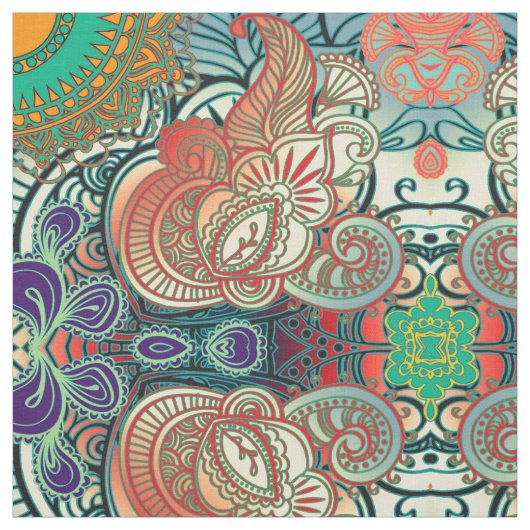 Paisley Mosaic Pattern I + jouw ideeën Stof (Swatch)