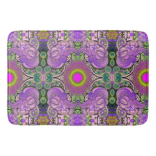 Paisley Mosaic Pattern II + jouw ideeën Badmat (Voorkant)