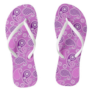 Paisley motief, lila en amethist paars teenslippers