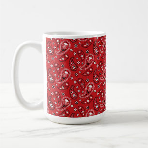 Paisley motief met rode achtergrond-23214 koffiemok