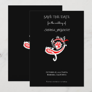Paisley Motief Poster – Folk Art Bloemendesign Save The Date
