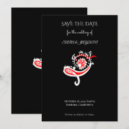 Paisley Motif Poster – Folk Art Floral Design Save The Date