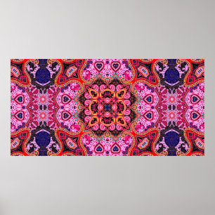 Paisley multicolor naadloos scarf-ontwerppatroon poster