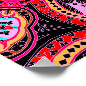 Paisley multicolor naadloos scarf-ontwerppatroon poster (Hoek)