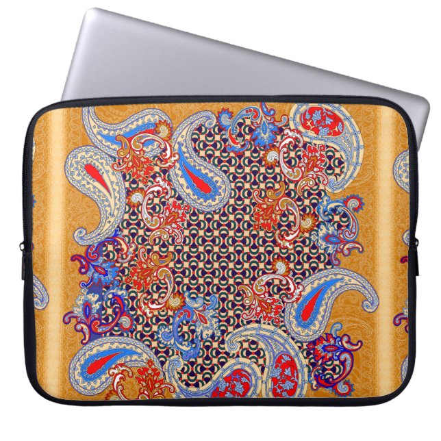 Paisley multicolor scarf-ontwerp laptop sleeve (Voorkant)