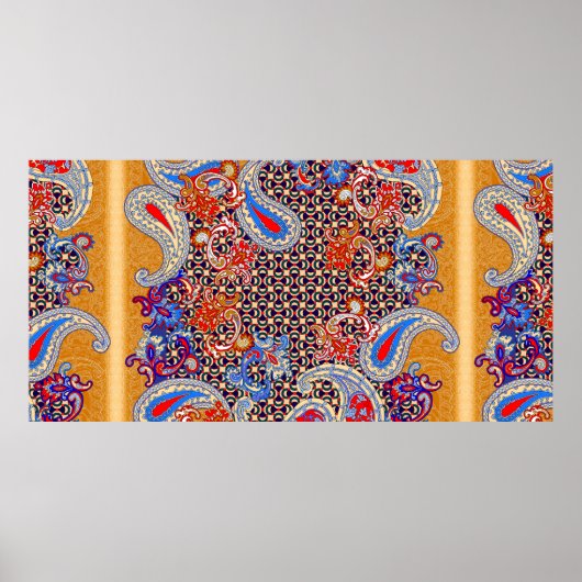 Paisley multicolor scarf-ontwerp poster (Voorkant)