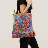Paisley multicolor scarf-ontwerp tote bag (Dichtbij)
