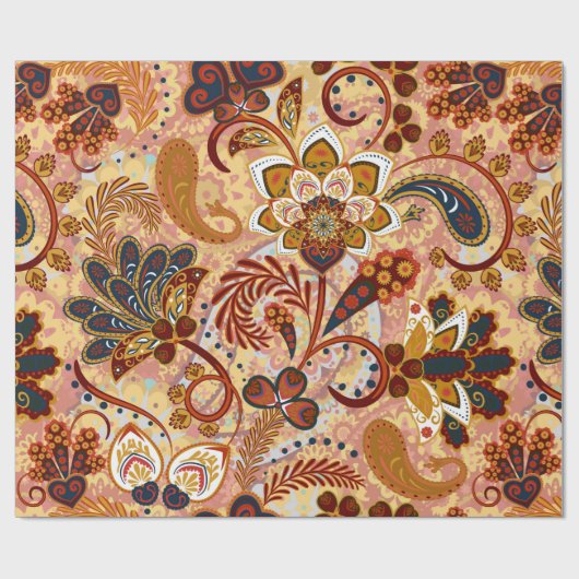 Paisley naadloos met bloemen in de indianese st cadeaupapier (Vlak)