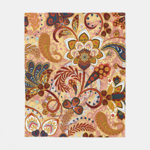 Paisley naadloos met bloemen in de indianese st fleece deken