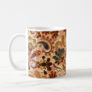 Paisley naadloos met bloemen in de indianese st koffiemok