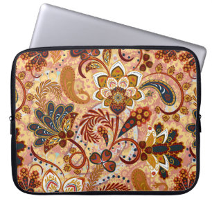 Paisley naadloos met bloemen in de indianese st laptop sleeve