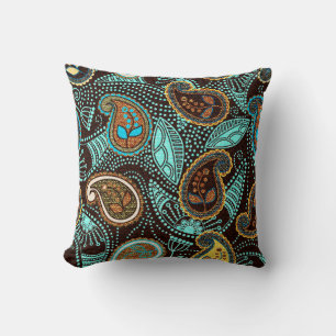 Paisley naadloos patroon, jeans textuureffect kussen