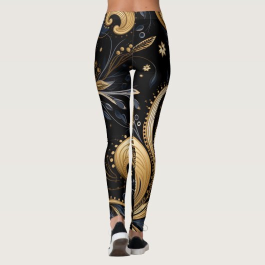 Paisley naadloos patroon leggings (Achterkant)