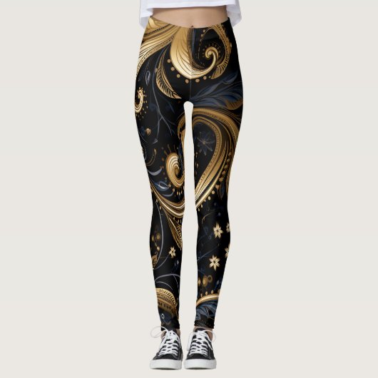 Paisley naadloos patroon leggings (Voorkant)
