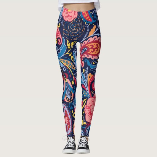 Paisley naadloos patroonontwerp Leggings (Voorkant)