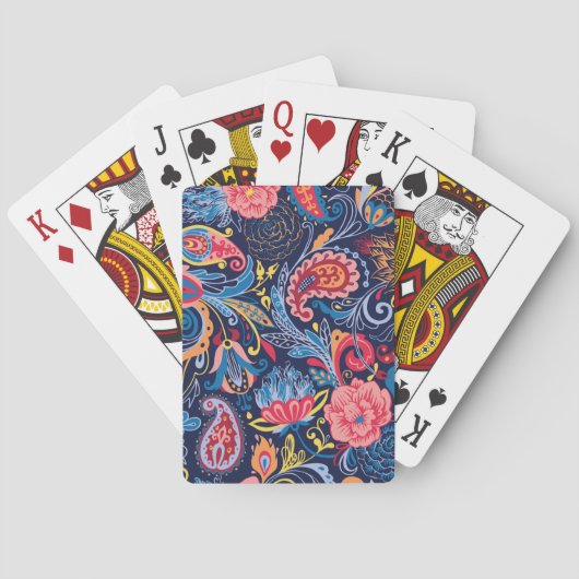  Paisley naadloos patroonontwerp Pokerkaarten (Achterkant)