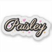 Paisley naam schattig ontwerp sticker (Voorkant)