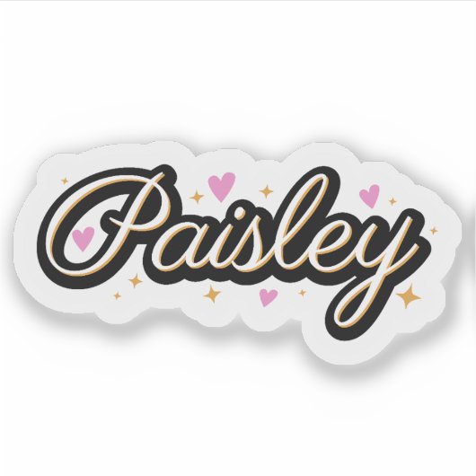 Paisley naam schattig ontwerp sticker (Voorkant)