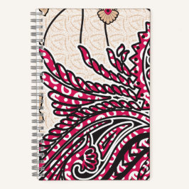 Paisley Notitieboek Rode Bloemen Boho Dagboek