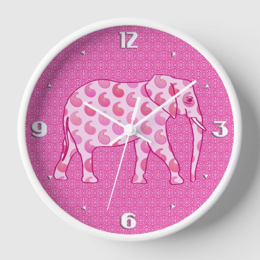 Paisley-olifant - ijsroze en fuchsia (Voorkant)