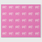 Paisley-olifant - ijsroze en fuchsia cadeaupapier (Vlak)