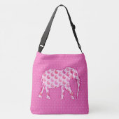 Paisley-olifant - ijsroze en fuchsia crossbody tas (Achterkant)