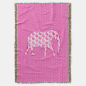 Paisley-olifant - ijsroze en fuchsia deken (Voorkant Verticaal)