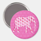 Paisley-olifant - ijsroze en fuchsia magneet (Voorkant / Achterkant)