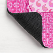 Paisley-olifant - ijsroze en fuchsia muismat (Hoek)