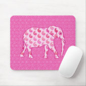 Paisley-olifant - ijsroze en fuchsia muismat (Met muis)