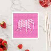 Paisley olifant - ijsroze en fuchsia servetten (Insitu)