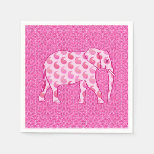 Paisley olifant - ijsroze en fuchsia servetten