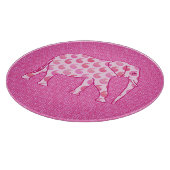 Paisley-olifant - ijsroze en fuchsia snijplank (Hoek)