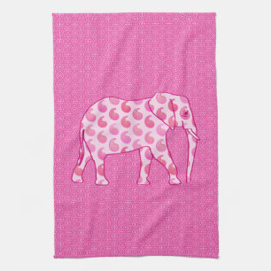 Paisley olifant - ijsroze en fuchsia theedoek