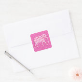 Paisley-olifant - ijsroze en fuchsia vierkante sticker (Envelop)