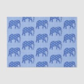 Paisley-olifant, kobalt blauw en wit tissuepapier (Voorkant)