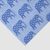 Paisley-olifant, kobalt blauw en wit tissuepapier (Detail)