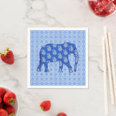 Paisley olifant - kobaltblauw en wit servetten (Insitu)