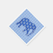 Paisley olifant - kobaltblauw en wit servetten (Hoek)