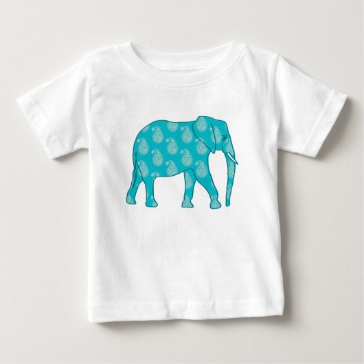 Paisley-olifant - turquoise en aqua (Voorkant)