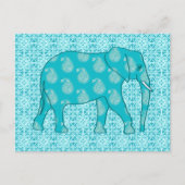 Paisley-olifant - turquoise en aqua briefkaart (Voorkant)
