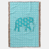 Paisley-olifant - turquoise en aqua deken (Voorkant Verticaal)