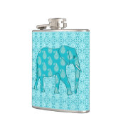 Paisley-olifant - turquoise en aqua heupfles (Links)